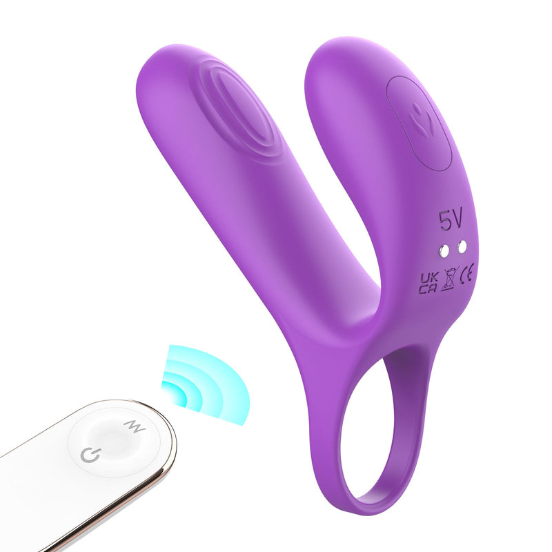 Waterproof Rechargeable 9 Vibration Modes Silicone Vibrating Cock Ring with Remote Control Penis Rings Vibrator for Men and Couple