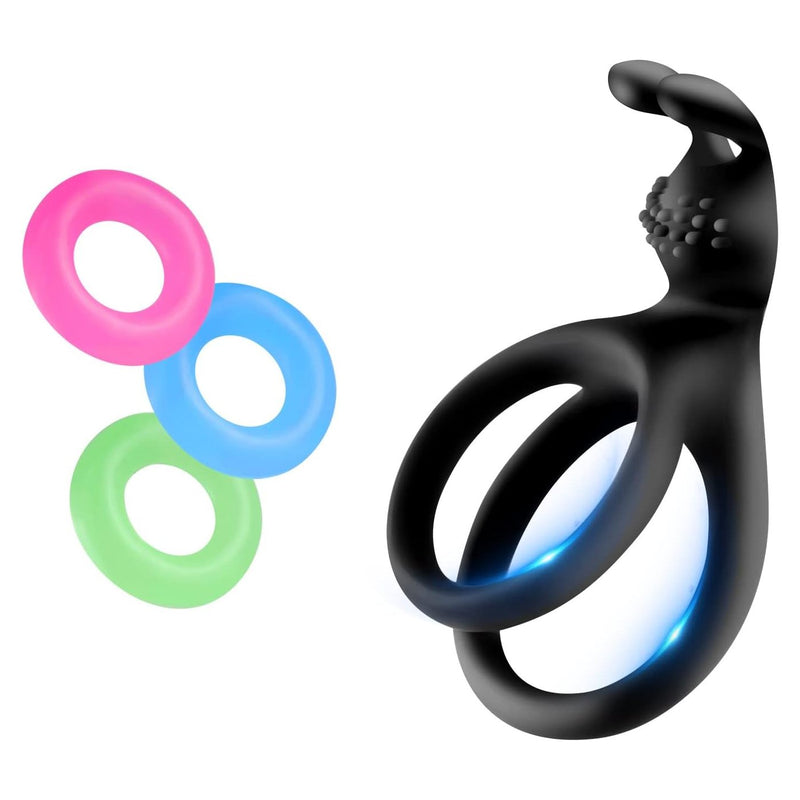 Silicone Penis Rings, Glow Cock Rings Set for Erection Enhancing, Long Lasting Stronger Men Sex Toy, Delaying Ejaculation Adult Sex Toys for Men or Couple