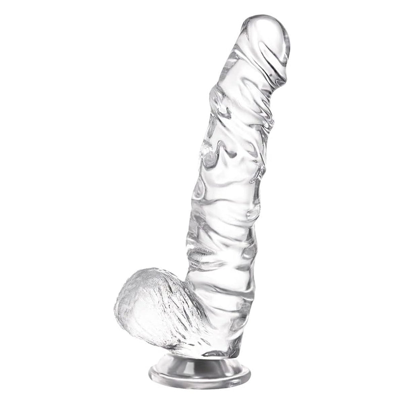 Dildo Sex Toy for Women , Flexible Realistic Clear Jelly Dildos G Spot Masturbator Stimulator with Powerful Suction Cup, Lifelike Penis Dildo Anal Vaginal for Beginners,Women, Men, Couple